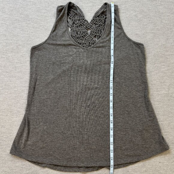 Maurices Gray Sleeveless Tank Top Racerback Crochet-look Lace Back Womens Size M - Picture 11 of 14